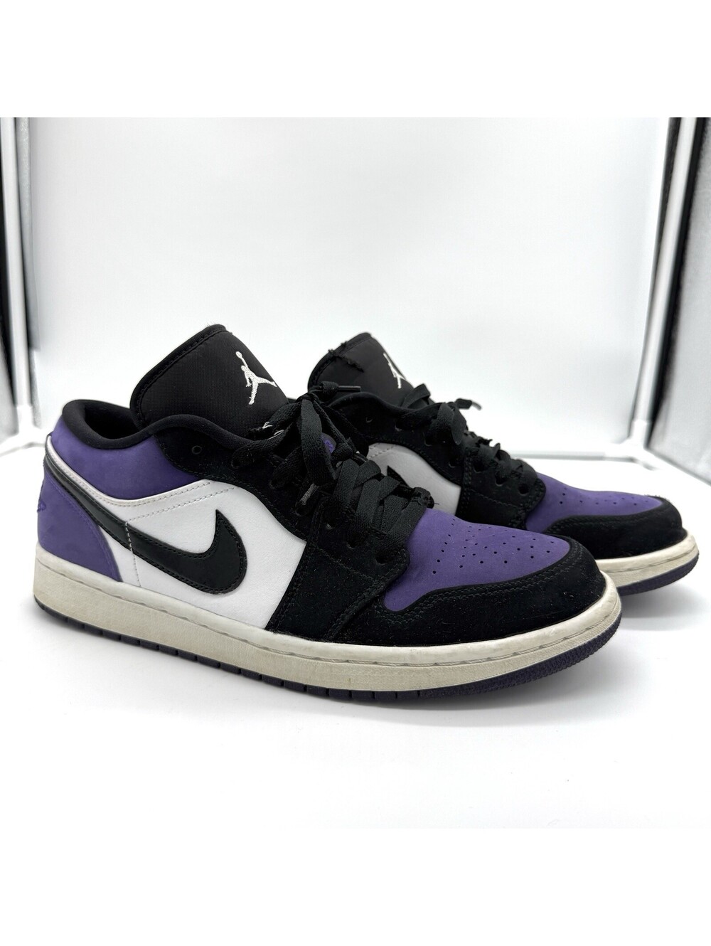Jordan Air Jordan 1 Low Court Purple Black 553558-125 Leather Low Top Men Size 9